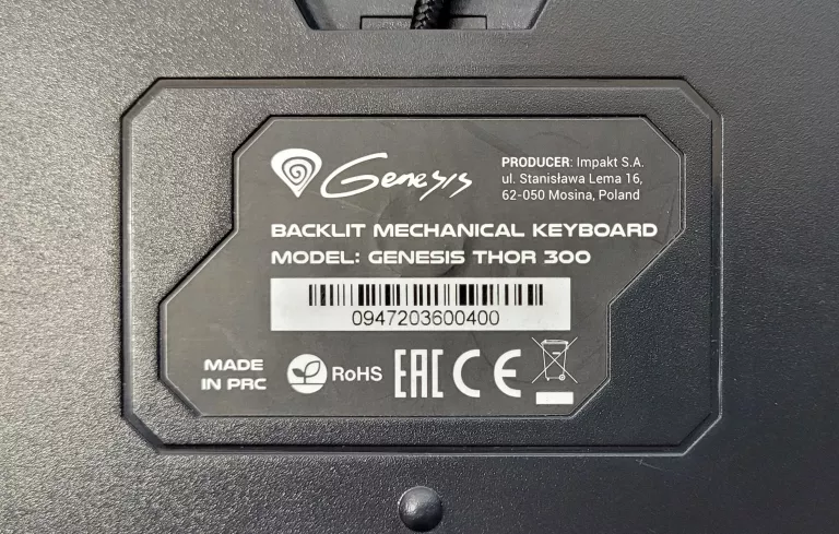 KLAWIATURA MECHANICZNA GENESIS THOR 300