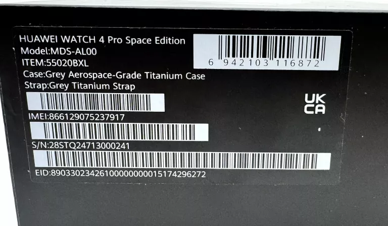 HUAWEI WATCH 4 PRO SPACE EDITION MDS-AL00 KOMPLET GW!