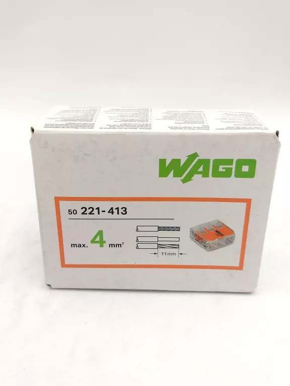 50X WAGO 221-413 SZYBKOZŁĄCZKA 3X0,14-4 ZŁĄCZKA