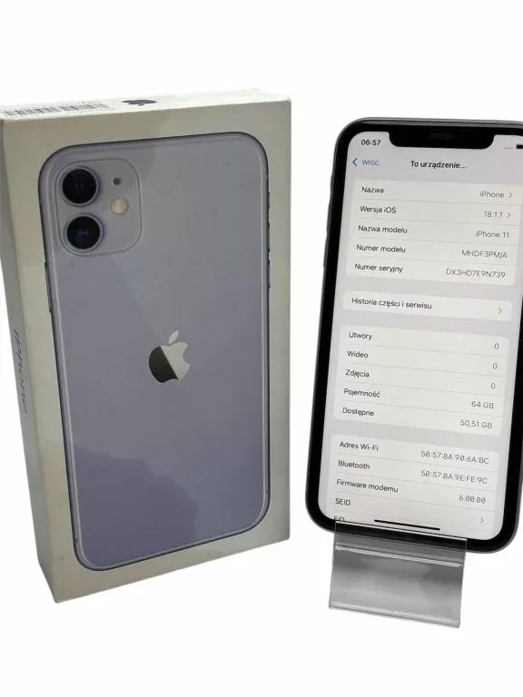 TELEFON IPHONE 11 - 64GB - BATERIA 77% - PUDEŁKO - STAN BARDZO DOBRY!