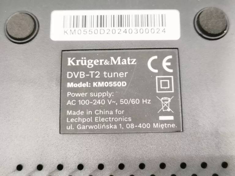 TUNER DVB-T, DVB-T2 KRUGER MATZ HEVC H.265