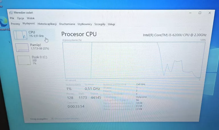 LAPTOP LENOV L470 ŁAD , 8 GB RAM I5 6 GEN 240 GB SSD