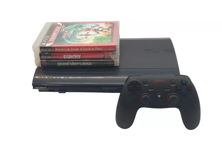 KONSOLA SONY PLAYSTATION 3 PS3 SUPER SLIM 500GB + PAD + 3 GRY