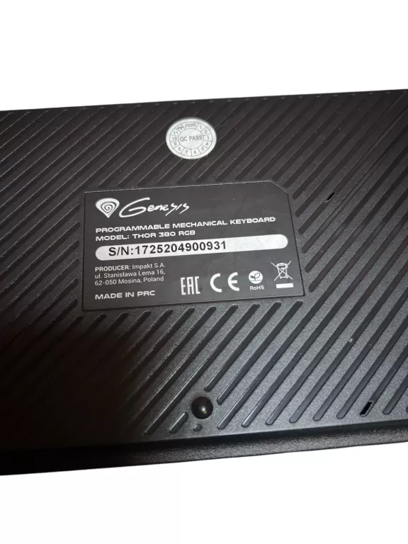 KLAWIATURA PRZEWODOWA GENESIS THOR 380 RGB
