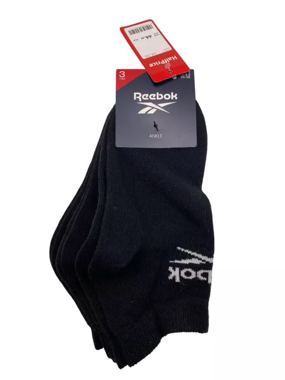 STOPKI REEBOK CZARNE 3PAK R.34-36