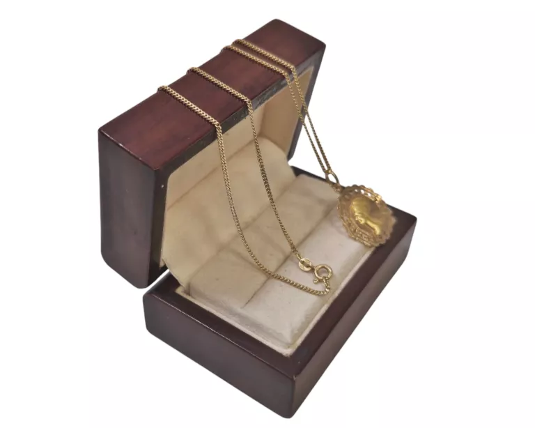 ZŁOTY ŁAŃCUSZEK ZAWIESZKĄ P.750/9,3G/61CM