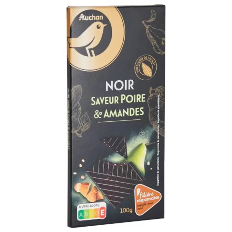 CZEKOLADA GORZKA Z GRUSZKĄ AUCHAN 100 G