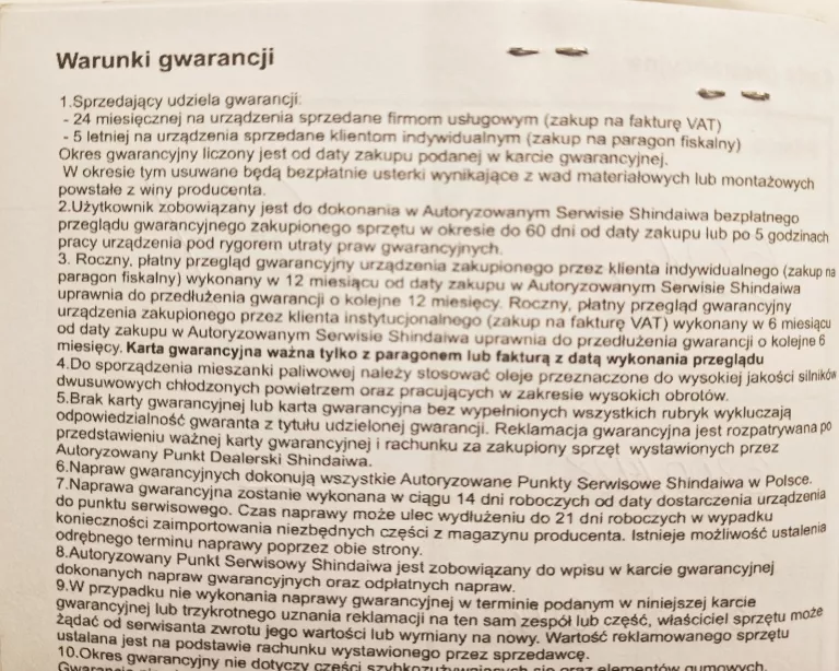 PIŁA SPALINOWA SHINDAIWA 501SX 05.2019 Z GWARANCJĄ