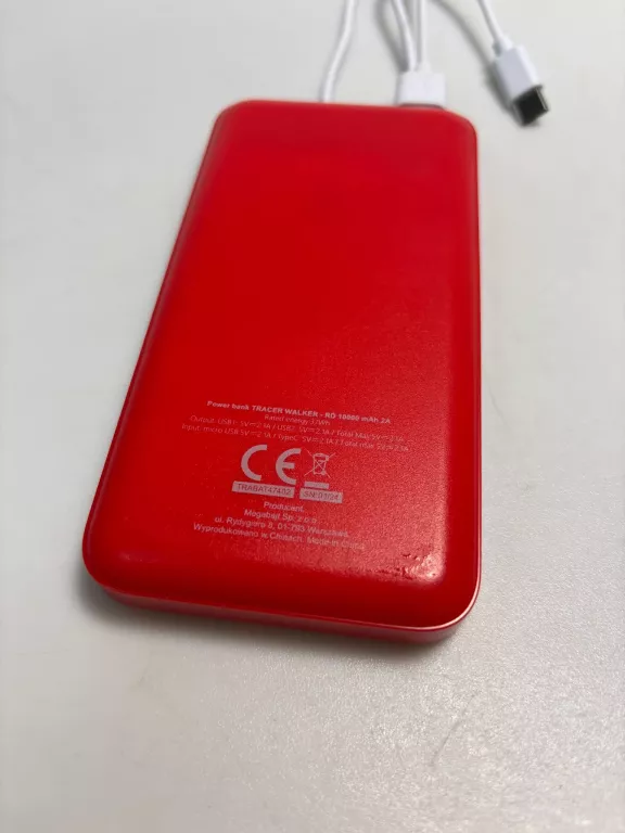 POWERBANK CZERWONY TRACER 10000