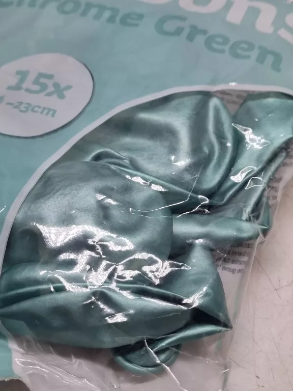 ZESTAW BALONÓW CHROME GREEN 15 SZT