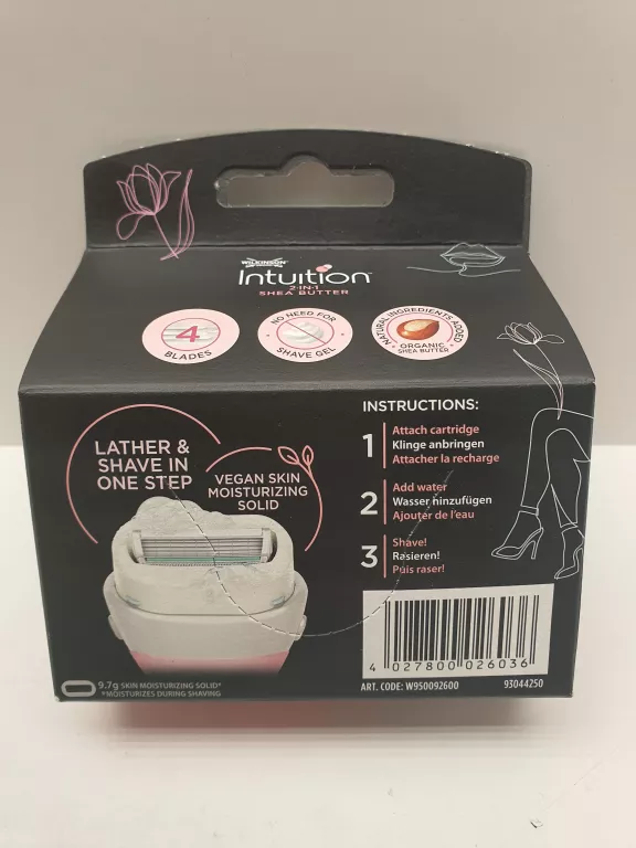 3X WKŁADY NOŻYKI WILKINSON INTUITION 2IN1 SHEA BUTTER ULTRA MOISTURE