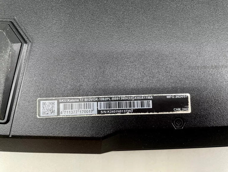 LAPTOP MSI KATANA 17 B13VGK-1062PL 32GB/1TB