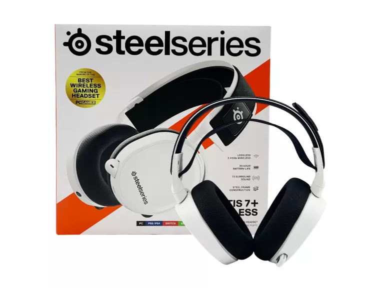 SŁUCHAWKI BEZPRZEWODOWE STEELSERIES ARCTIS 7+ BIAŁE