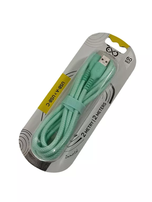 EXC IMMORTAL KABEL DO ŁADOWANA USB - USB-C 2M 60W 3A OPLOT MOCNY MIĘTOWY