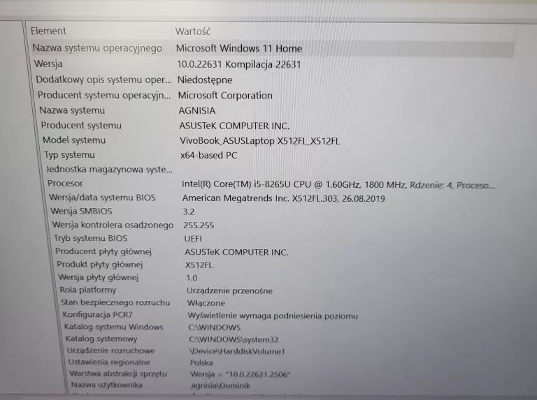 LAPTOP ASUS VIVOBOOK 15 X512F