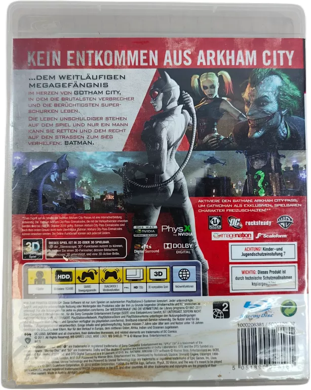 GRA NA KONSOLĘ SONY PLAYSTATION 3 BATMAN ARKHAM CITY NIEMIECKA WERSJA