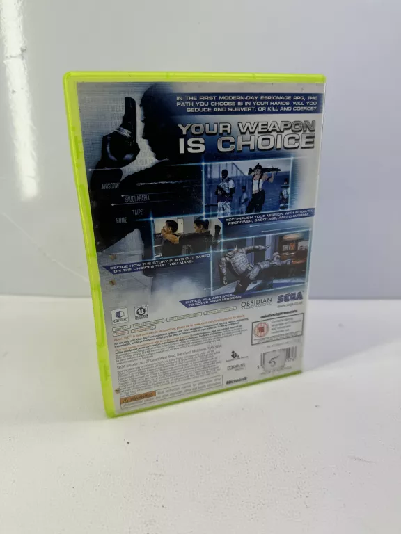 ALPHA PROTOCOL THE ESPIONAGE RPG XBOX 360