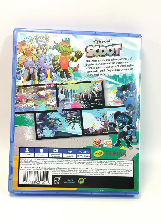 GRA PS 4 CRAYOLA SCOOT HULAJNOGI | 1-4 GRACZY | DLA DZIECI