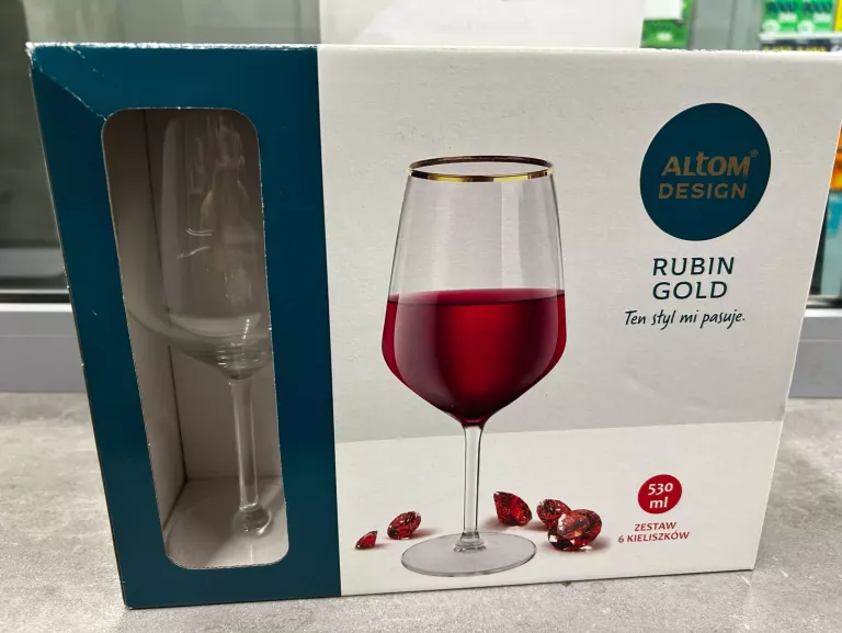 KIELISZKI DO WINA RUBIN GOLD 530 ML