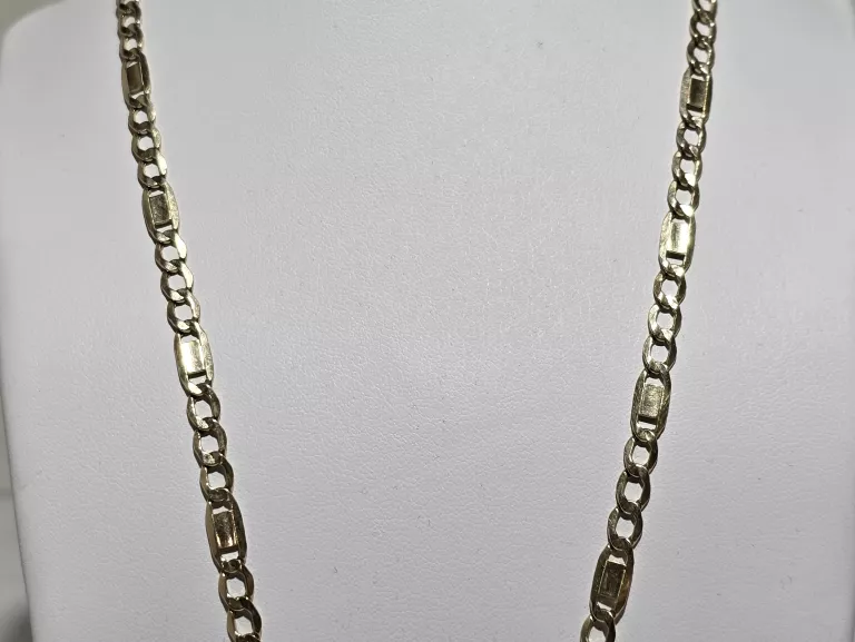 ŚLICZNY 14K ZŁOTY ŁAŃCUSZEK DŁ.54CM Z MEDALIKIEM Z MATKĄ BOSKĄ 8,55G