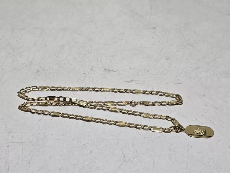 ŚLICZNY 14K ZŁOTY ŁAŃCUSZEK DŁ.54CM Z MEDALIKIEM Z MATKĄ BOSKĄ 8,55G