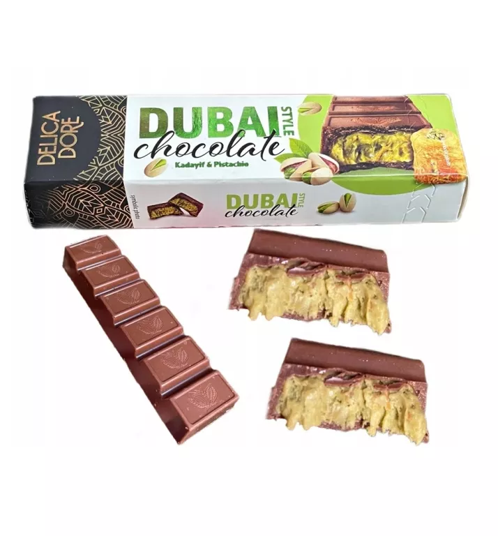 CZEKOLADA DUBAJSKA Z PISTACJAMI I KADAYIF DELICADORE MILANO 70 G