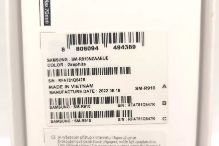 SAMSUNG GALAXY WATCH 5 SM-R910 WIFI GPS GRAPHITE