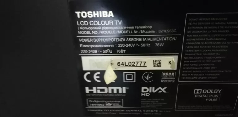 TELEWIZOR TOSHIBA 32HL933 LED 32 CALE + PILOT