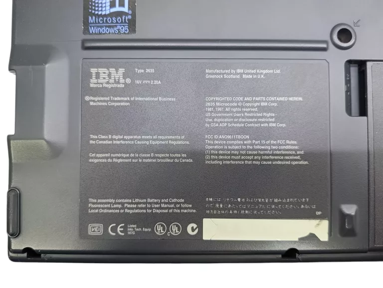 LAPTOP IBM 380ED TYPE 2635 DLA KOLEKCJONERÓW