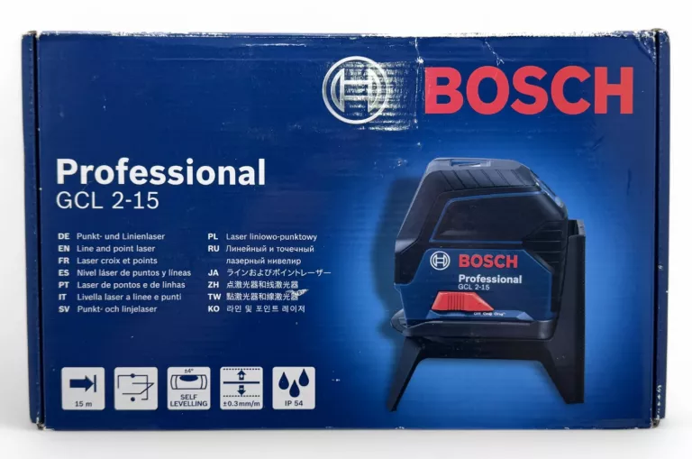 LASER WIELOFUNKCYJNY BOSCH PROFESSIONAL GCL 2-15 15 M JAK NOWY!!