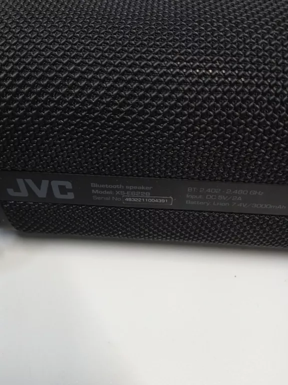 GŁOŚNIK PRZENOŚNY JVC XS-E622B BLUETOOTH 30W MOBILNY CZARNY