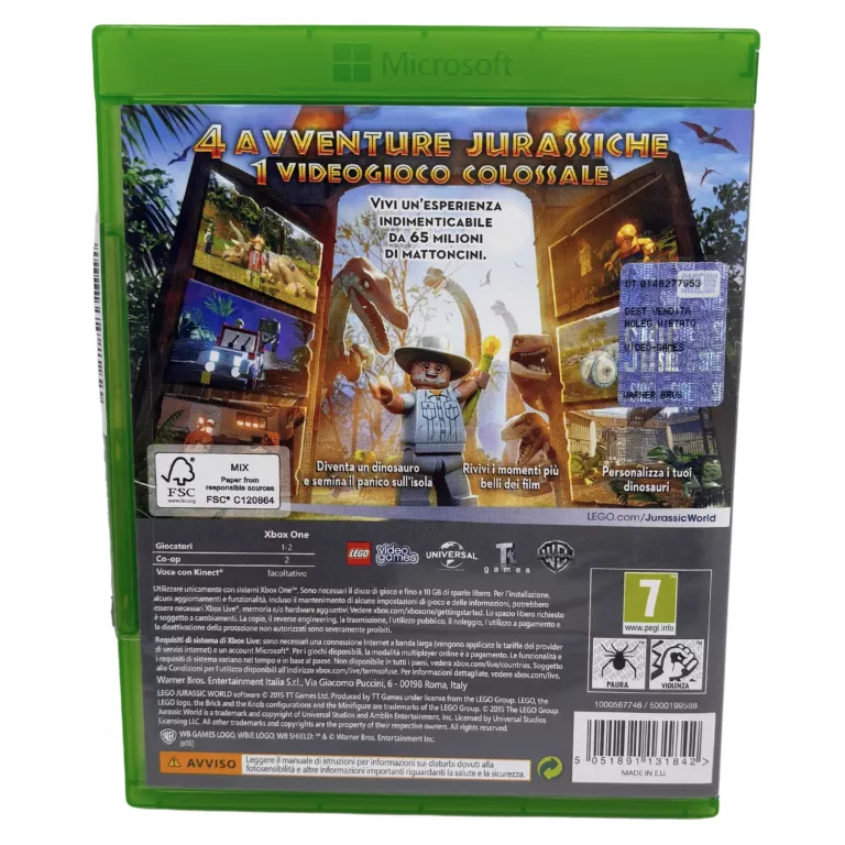 LEGO: JURASSIC WORLD MICROSOFT XBOX ONE 5051891131842