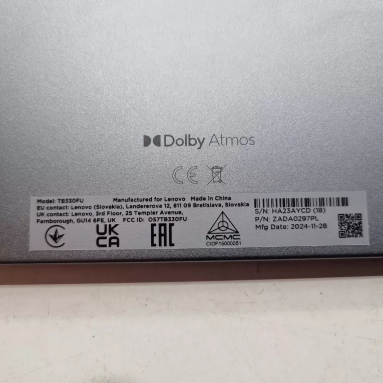 TABLET LENOVO TAB M11 8GB RAM 128GB ROM + RYSIK