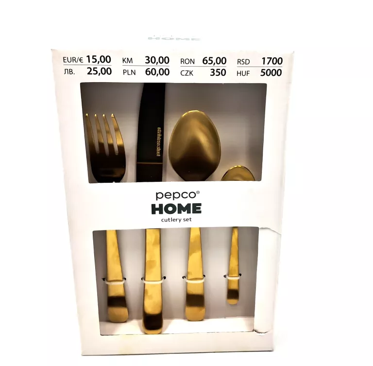 KOMPLET SZTUĆCÓW PEPCO GOLD 16 EL.