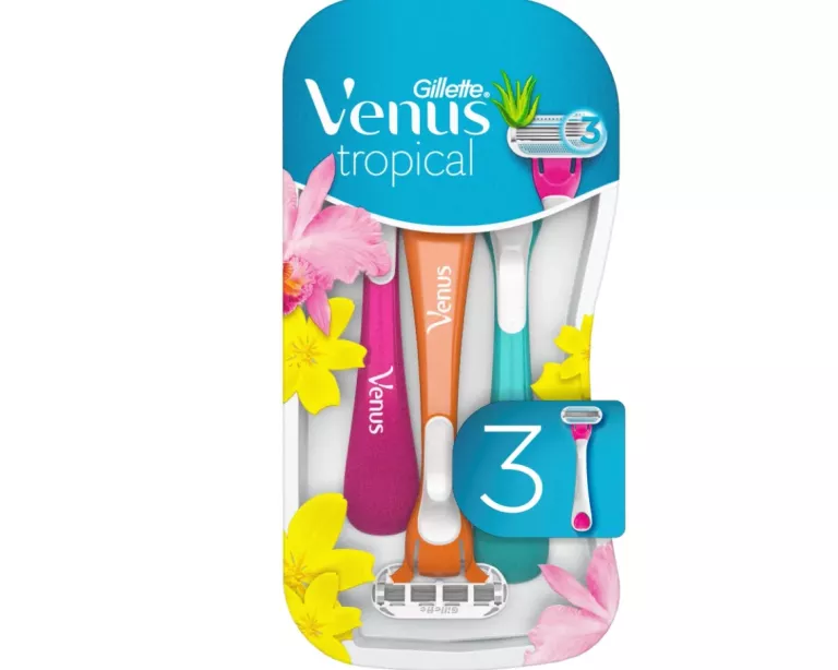 GILLETTE VENUS TROPICAL MASZYNKA DO GOLENIA DAMSKA, 3 SZTUK