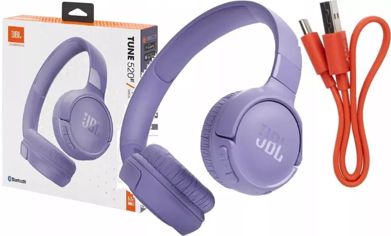 SŁUCHAWKI BEZPRZEWODOWE JBL TUNE 520 BT FIOLETOWE