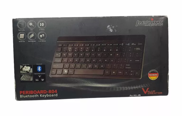 KLAWIATURA BEZPRZEWODOWA BLUETOOTH PERIXX PERIBOARD-804 CZARNA 10 M