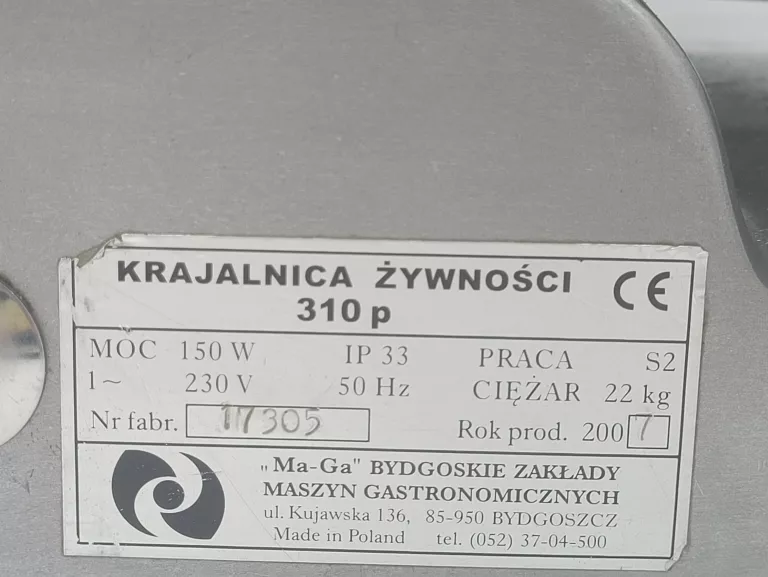 KRAJALNICA DO WĘDLIN MAGA 310P 160W 220X200MM