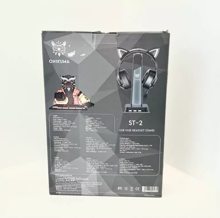 ONIKUMA STOJAK UCHWYT PODSTAWKA NA SŁUCHAWKI RGB + HUB USB JACK DLA GRACZY