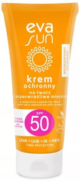EVA SUN KREM OCHRONNY NA TWARZ I SUPERWRAŻLIWE MIEJSCA SPF 50, 50 ML