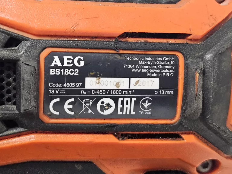 WIERTARKO-WKRĘTARKA AEG BSB18G3 18V KOMPLET