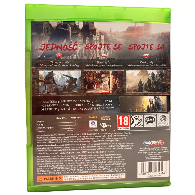 ASSASSIN'S CREED UNITY XBOX ONE 3307215805367