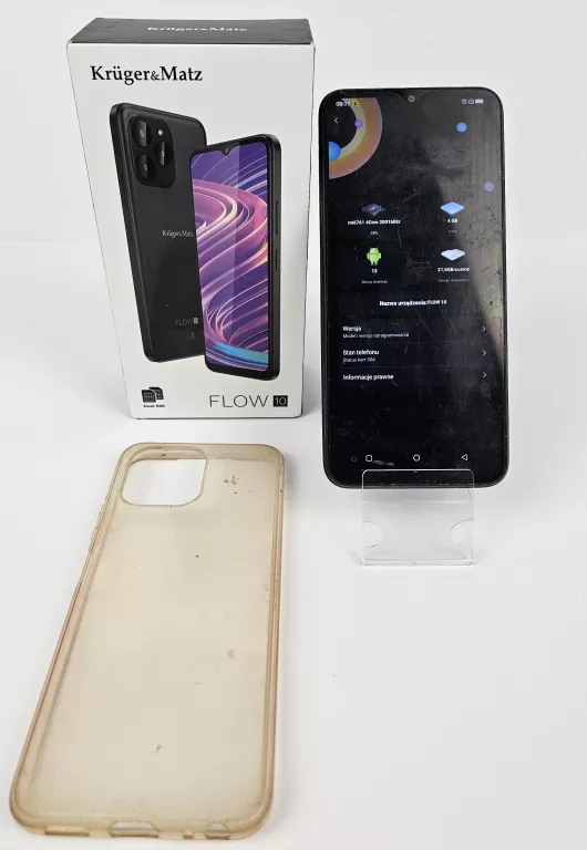 TELEFON KRUGER&MATZ FLOW 10 4/64GB 6.52" CZARNY + PUDEŁKO