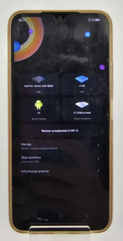 TELEFON KRUGER&MATZ FLOW 10 4/64GB 6.52" CZARNY + PUDEŁKO