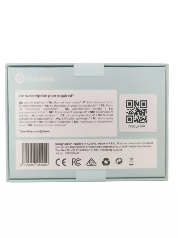 GPS DLA PSÓW TRACTIVE TRACKER LOKALIZATOR PROSTOKĄTNY