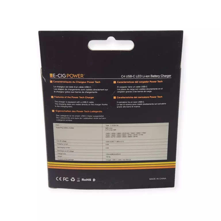 ŁADOWARKA E-CIG POWER - C4 USB-C