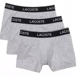 LACOSTE KOMPLET 3 PAR BOKSEREK MĘSKIE SZARY 5H3389