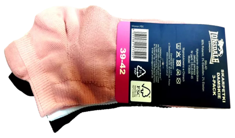 SKARPETKI DAMSKIE LONSDALE LONDON 3-PACK ROZMIAR 39-42
