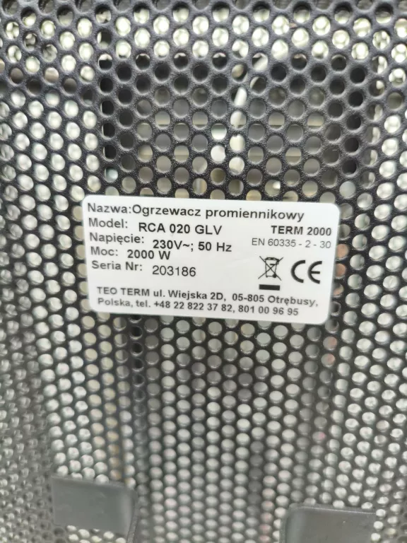 RĘCZNY PROMIENNIK TERM 2000 RCA 020 GLV