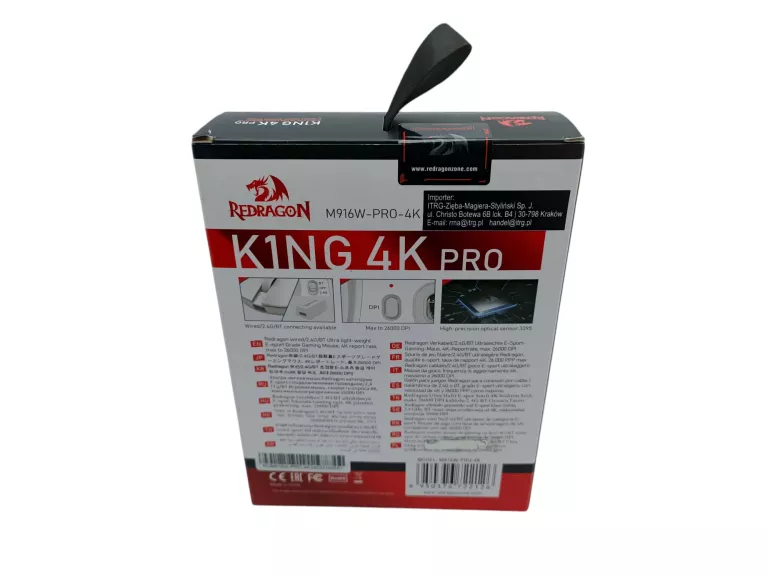 MYSZ GAMINGOWA REDRAGON K1NG M916W-PRO-4K 26000DPI JAK NOWA KOMPLET